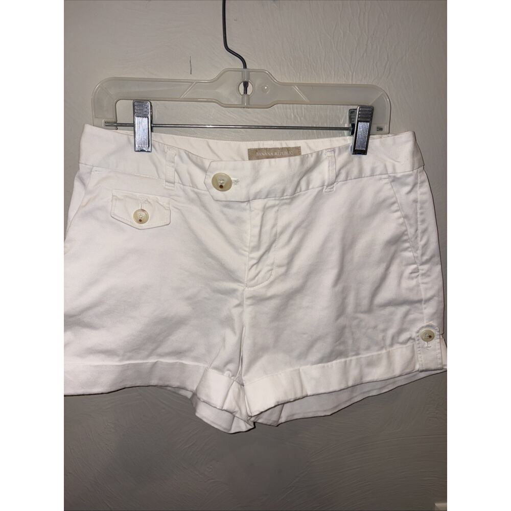 Banana Republic Shorts 0 Mini White Cuffed Hem Vintage Y2K Micro Summer Beach
